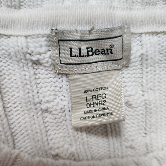 L.L. Bean Women's Cable Knit Sweater - Cream - Picture 5 of 11